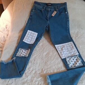 NWT House of Holland jeans with patches US size 2, UK size 2